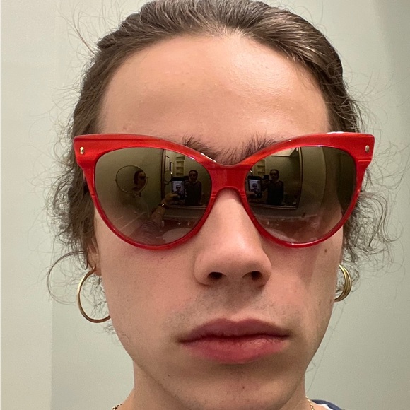 Authentic Dior Red and Pink Cat Eye Sunglasses - Picture 7 of 8